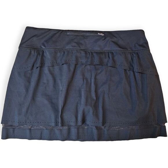 Athleta Black Perforated Tennis Skirt Large - Picture 3 of 7